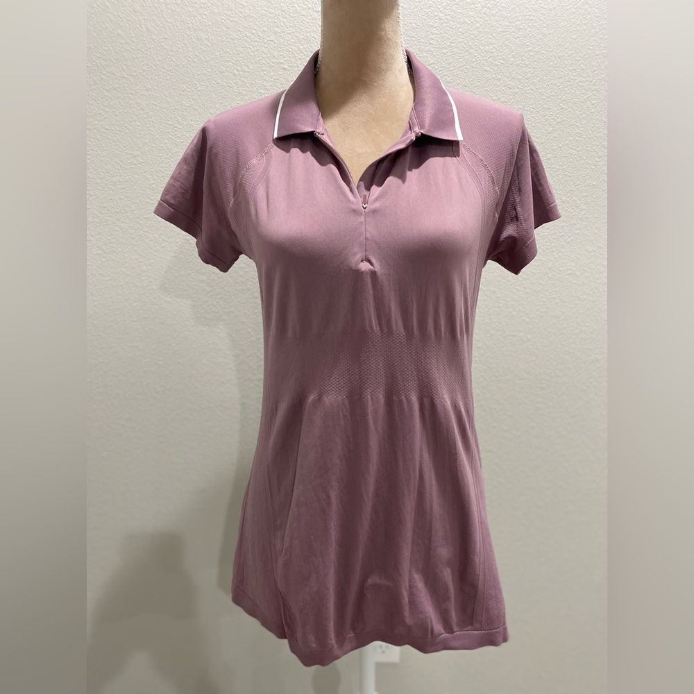 Athleta Mauve Momentum Polo Shirt